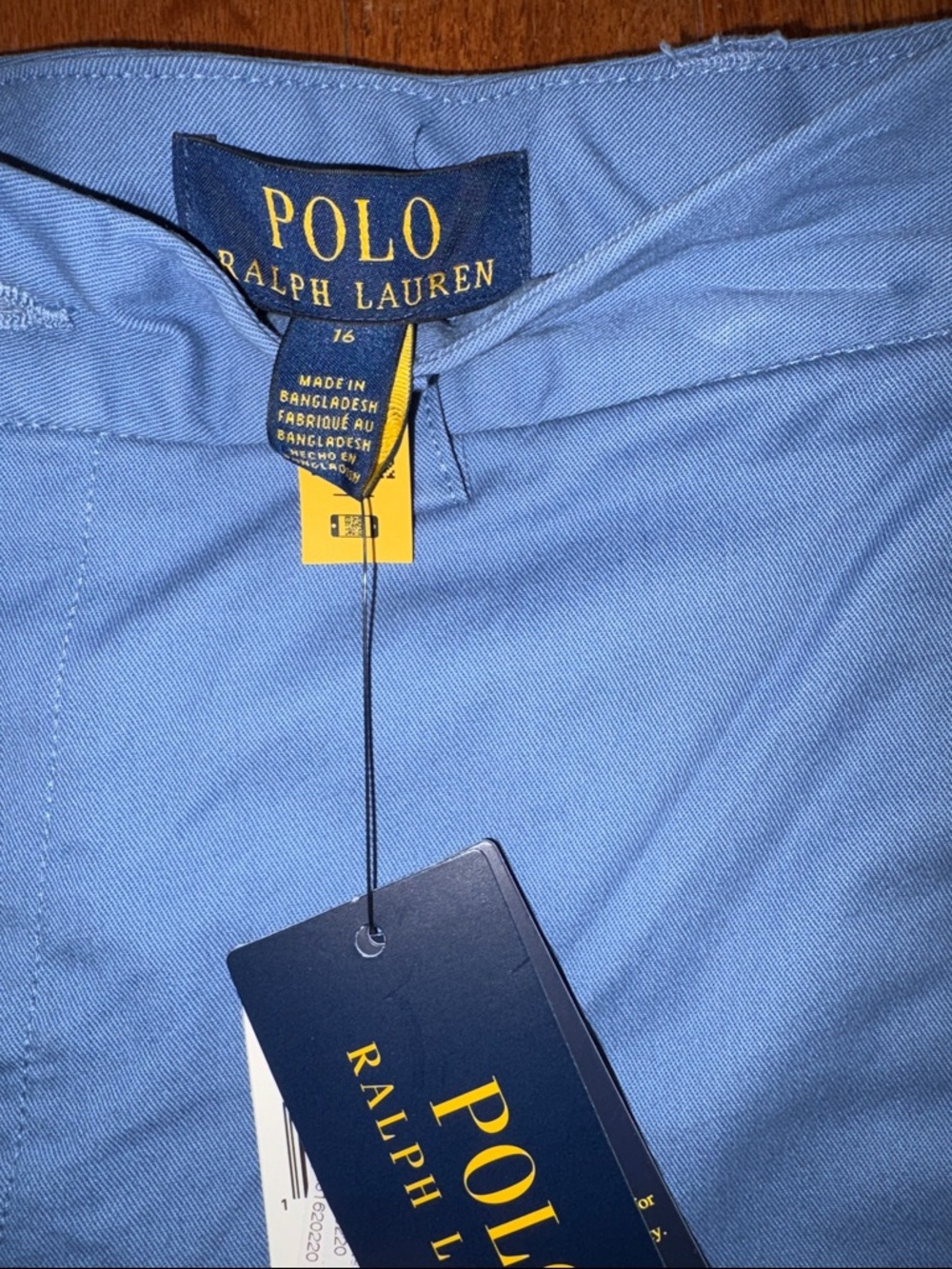New Polo by Ralph Lauren Boys Classic Blue Chino Flat Front Shorts NWT - Picture 5 of 5